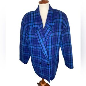 Vintage 80s Oversized Plaid Blazer